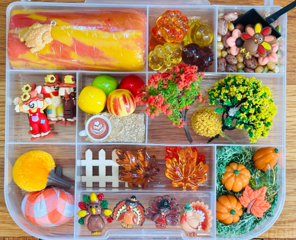 Autumn/Fall Thanksgiving Playdough Sensory Kit