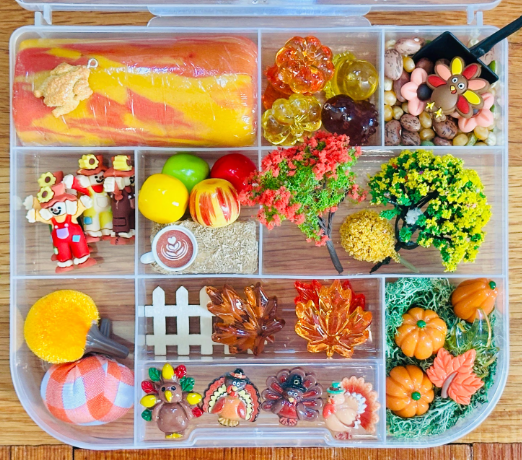 Autumn/Fall Thanksgiving Playdough Sensory Kit