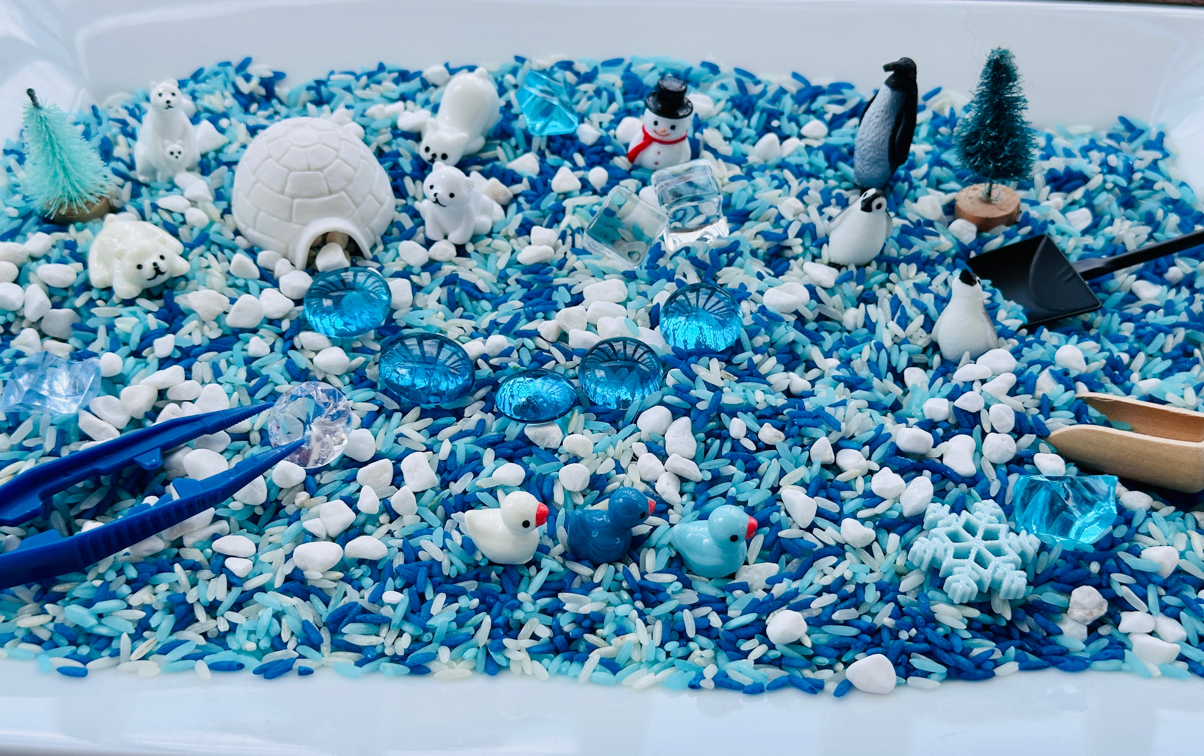 Arctic Winter Loose Parts & Rice Sensory Bin Kit