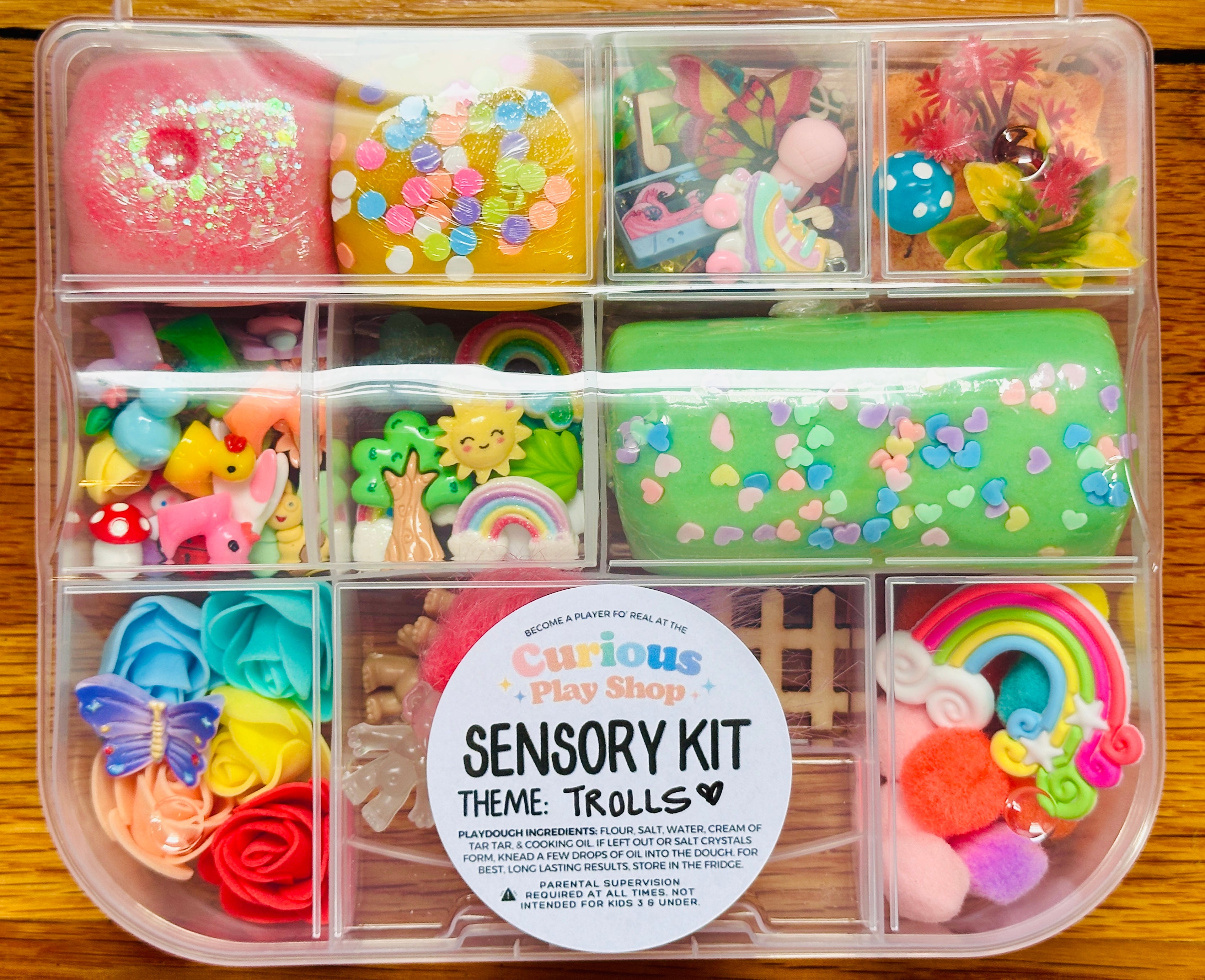 Rainbow Troll Playdough Sensory Kit